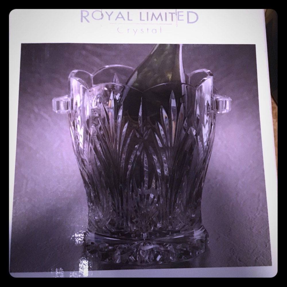 Royal Ltd crystal ice bucket wine chiller whandles